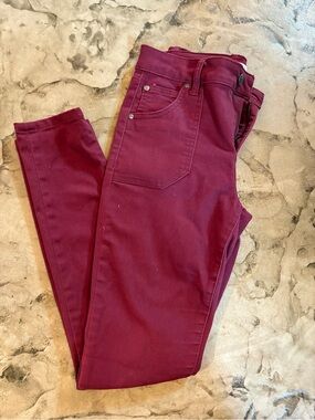 Celebrity Pink Wine-Colored Skinny Jeans